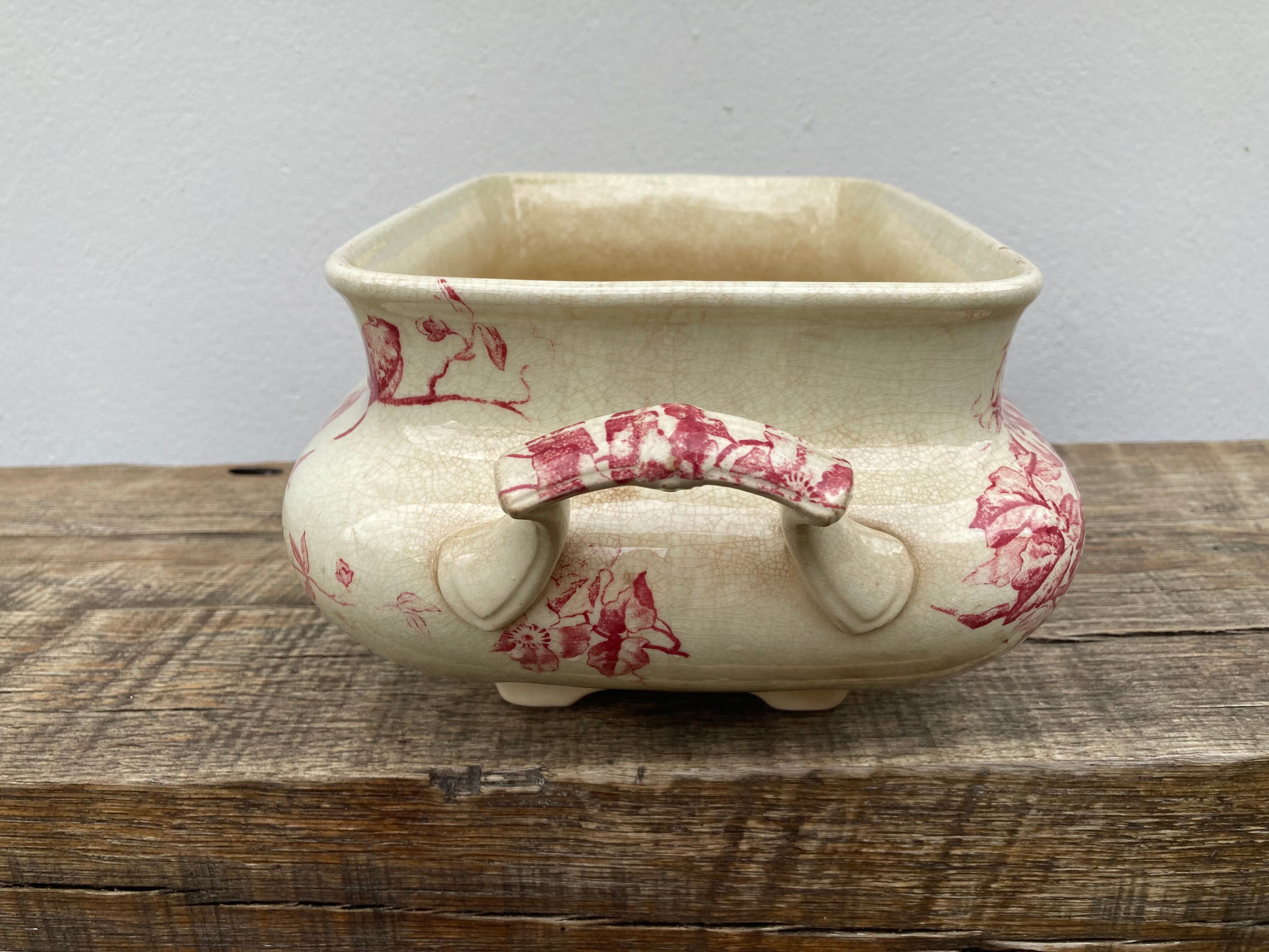 Iron earthenware tureen, antique centerpiece