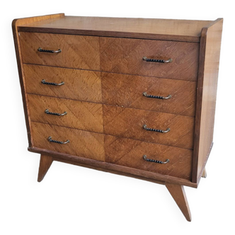 4 drawer chest of drawers with compass legs