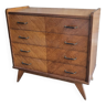 4 drawer chest of drawers with compass legs