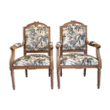Paire de fauteuils style Louis XVI