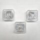 Set of 3 ice glass ceiling lamps, 1970s