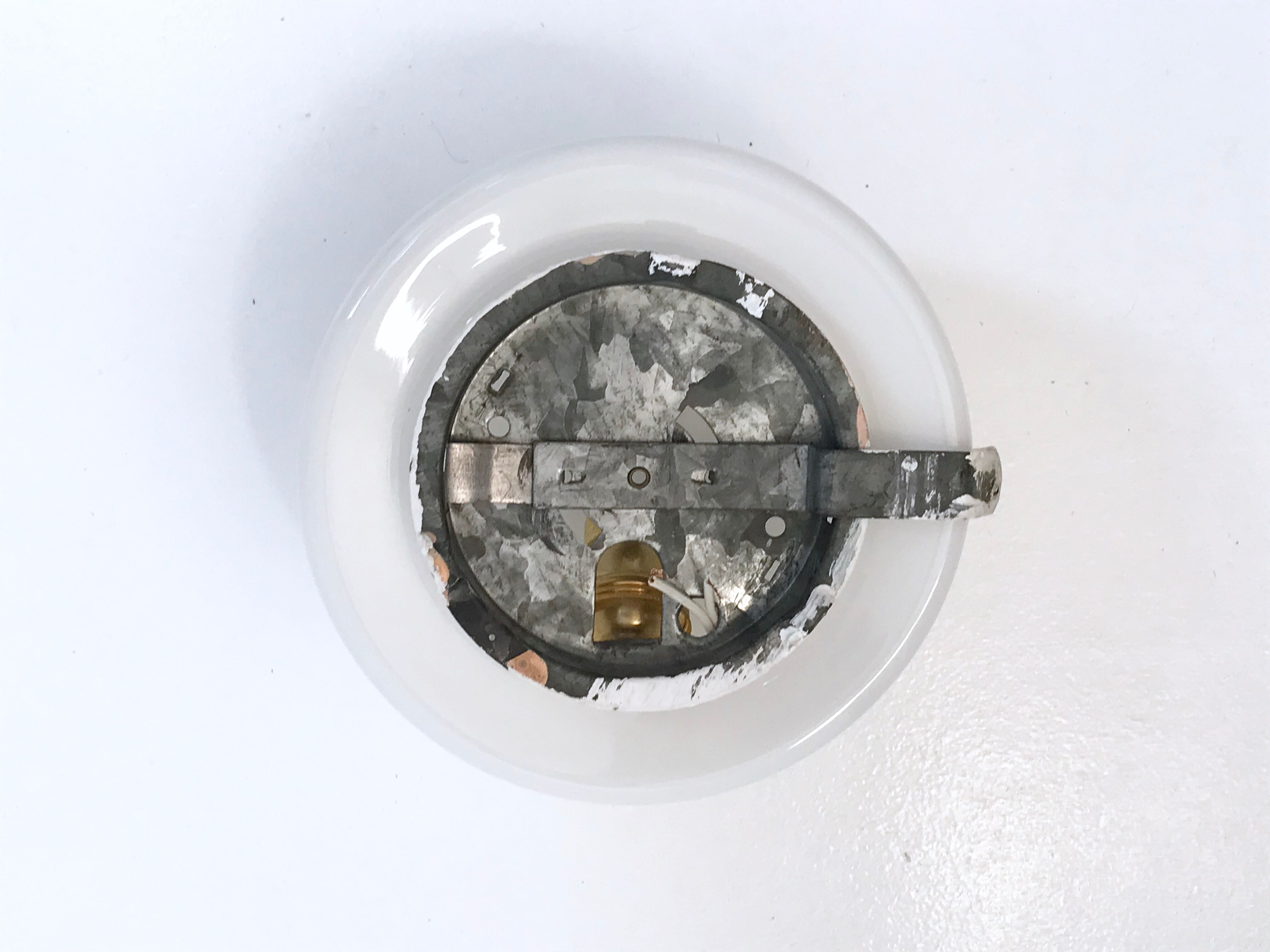 Vintage opaline round ceiling light