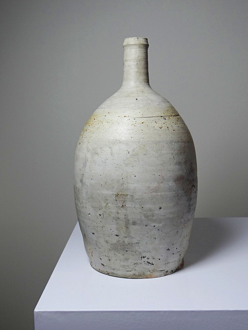 Bonbonne ancienne en grès de Puisaye émaillé, artisanat fin XIXe début XXe
