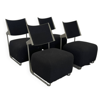 Set of 4 Oscar armchairs by Harri Korhonen Finland 1980s