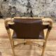 Chaise vintage en rotin et bambou et cuir marron