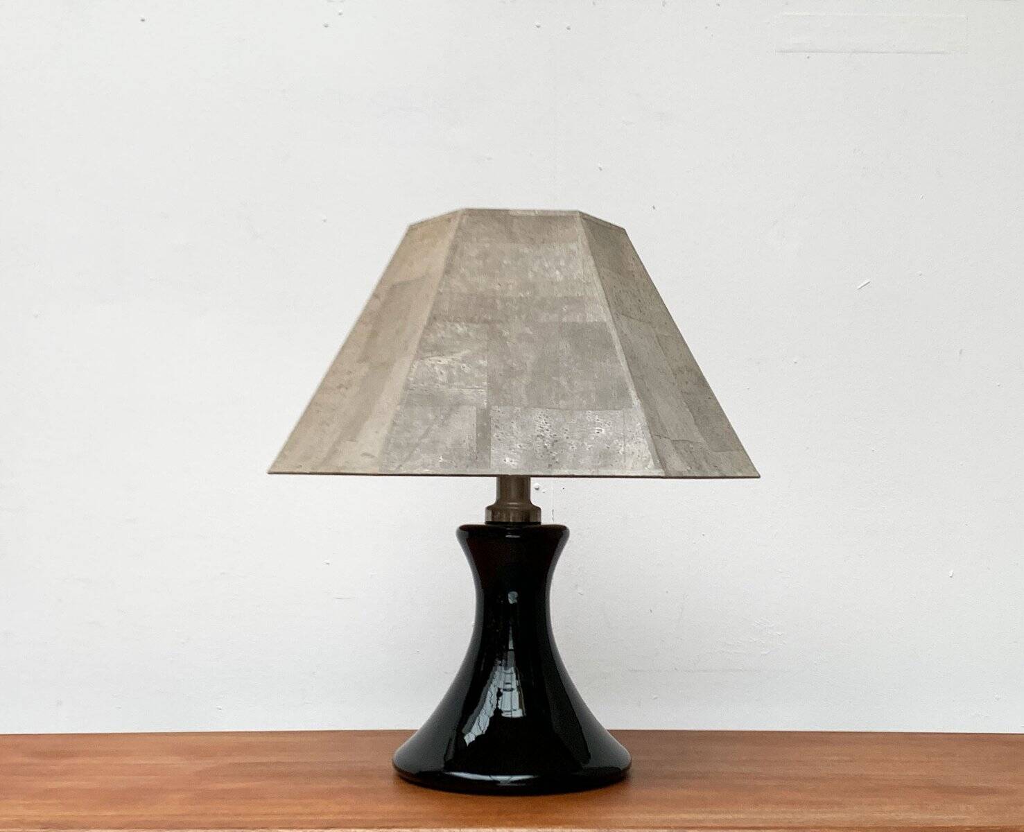Floor or table lamp in German glass and synthetic cork in M Design style by Ingo Maurer, 1960s.