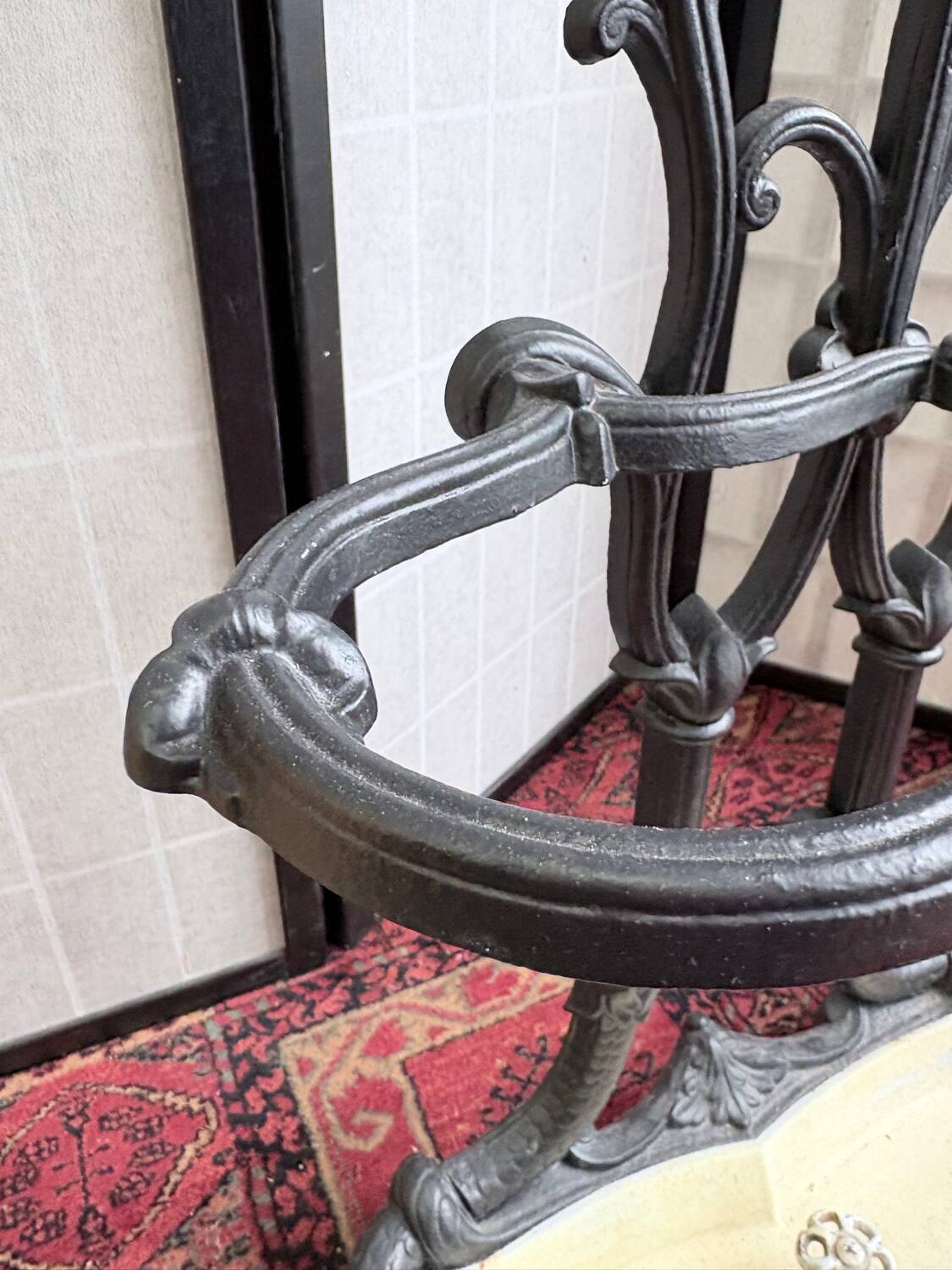 Art Nouveau cast iron coat rack