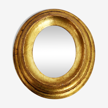Miroir ovale doré