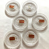 6 Bleikristall crystal coasters with lead 24% PbO