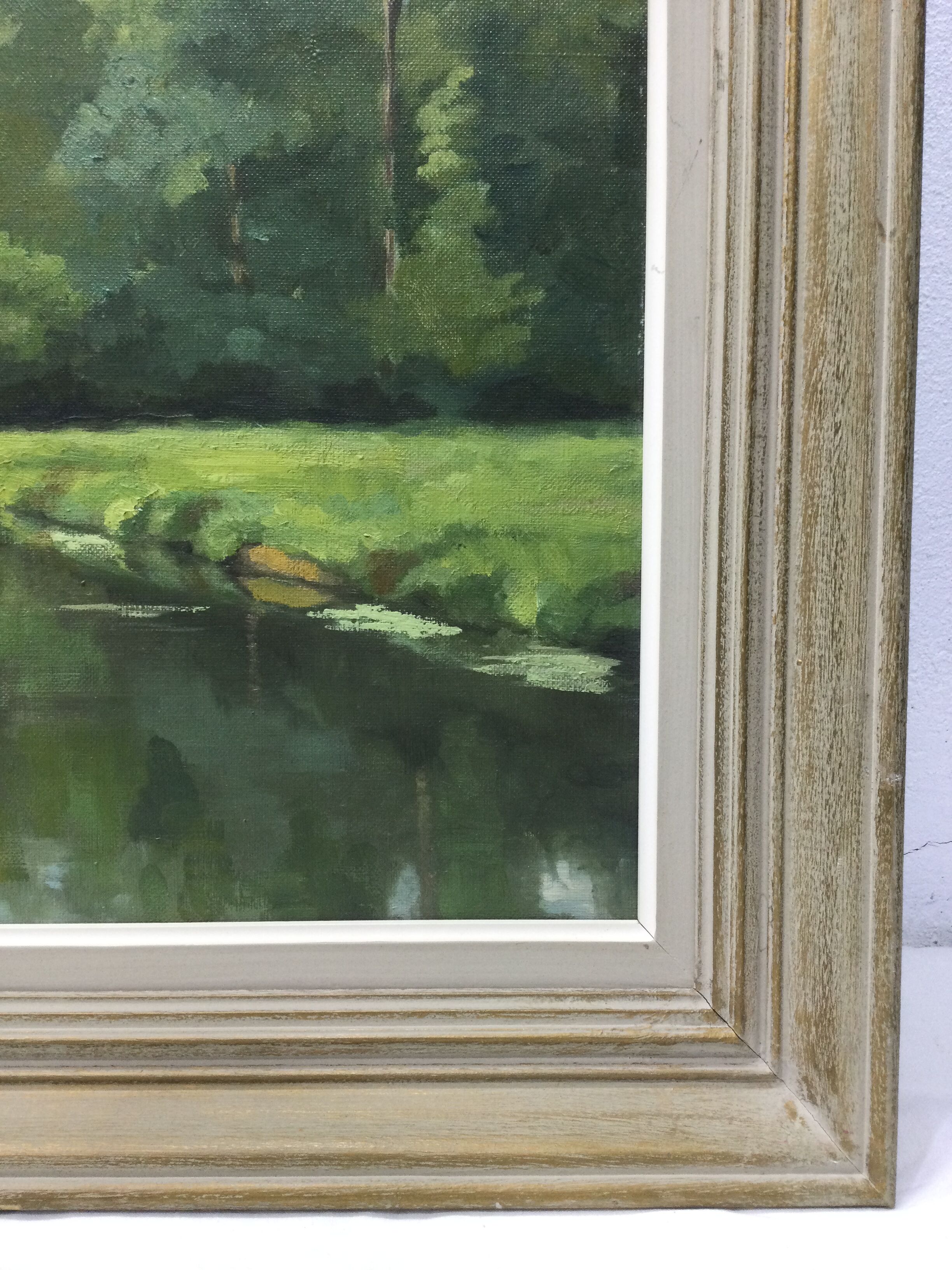 A. Ledieu – Oil on canvas "Bassin d'Hermes"