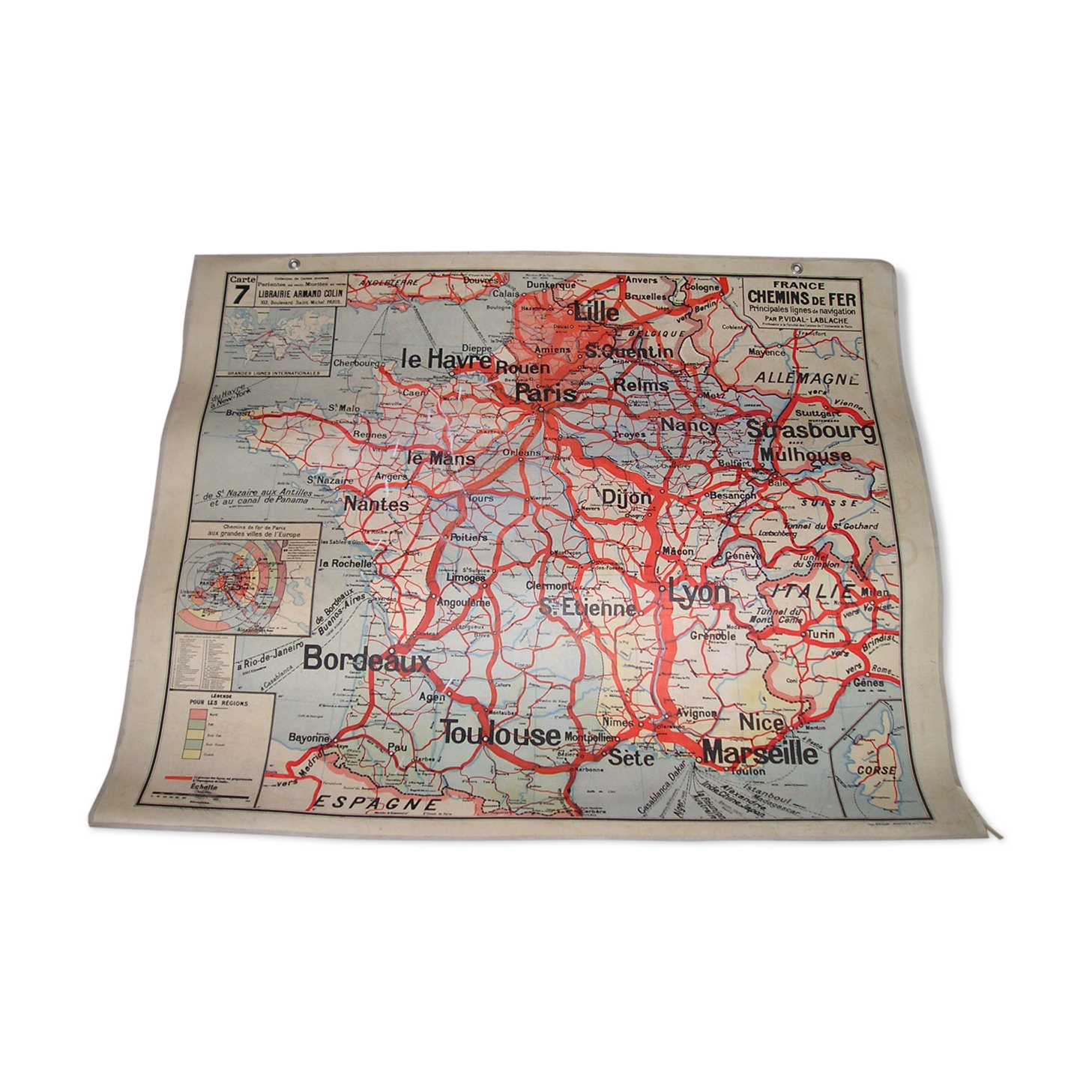 Old School Map Vidal Lablache No.7 and 7bis, Railways