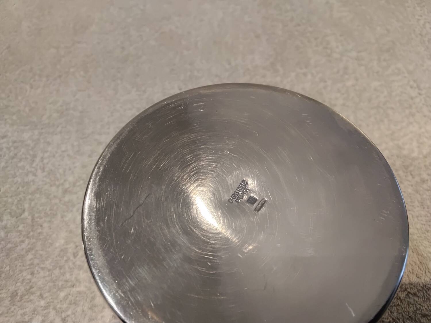 Silver metal teapot silversmith Christofle model Mercury Sabattini