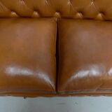 Canapé Chesterfield capitonné, en cuir – fin XIXe
