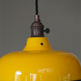 Abat jour émaillé lampe industrielle jaune