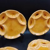 Set of 6 Vallauris AM terracotta plates signed Foucard-Jourdan