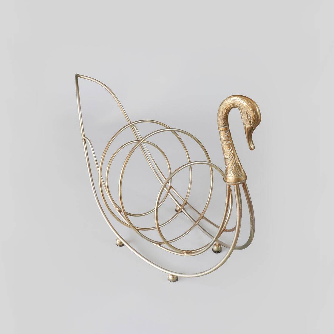 Mid century swan magazine rack by maison jansen