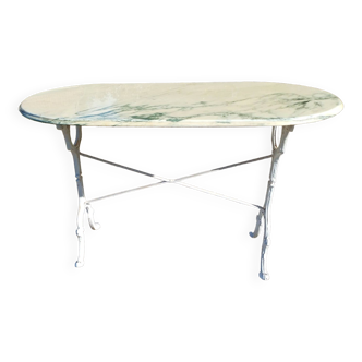 Cast iron and marble bistro table