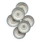 6 iron earth dessert plates "Sagittaires" Gien