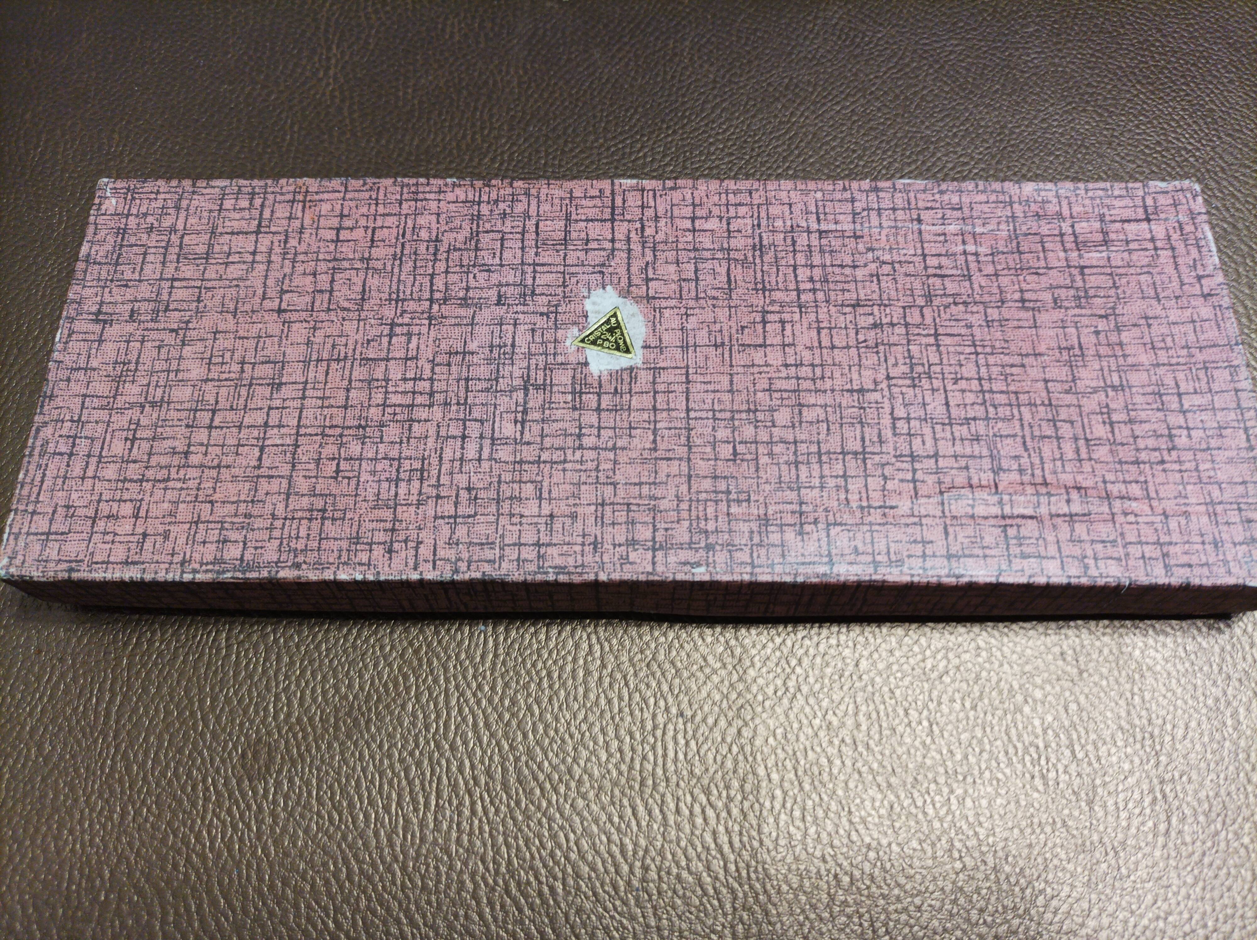 12 Antique glass knife holders with their original Lead Crystal box