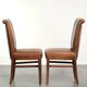 Set of 6 sheepskin dining chairs in a cognac colour with a lovely patina