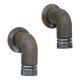 Ole Pless Jørgensen 'Pipeline' Pair of Galvanized Metal Wall Lights