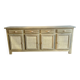 Grande enfilade buffet en chêne massif et cannage – 242 cm