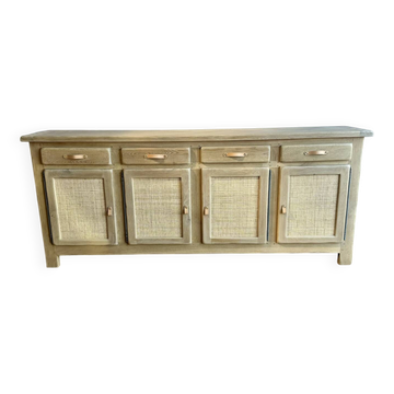 Large oak sideboard with cane – 242 cm