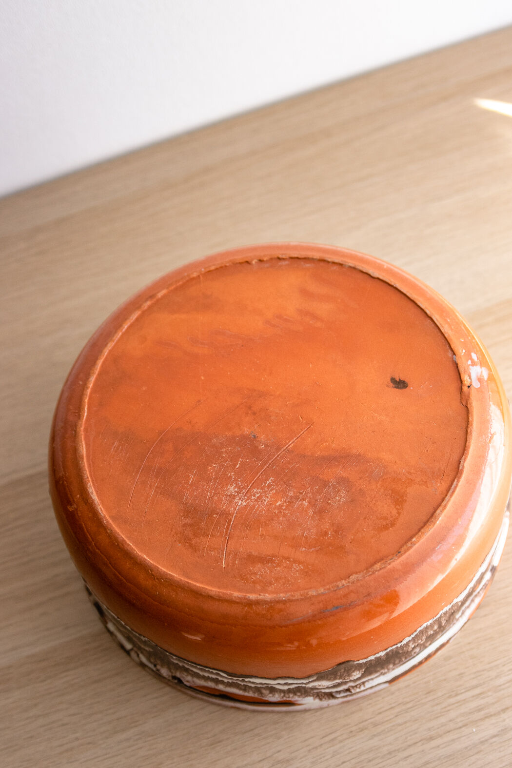 Enamelled terracotta salad bowl