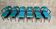 Set of 12 vintage blue bistro chairs