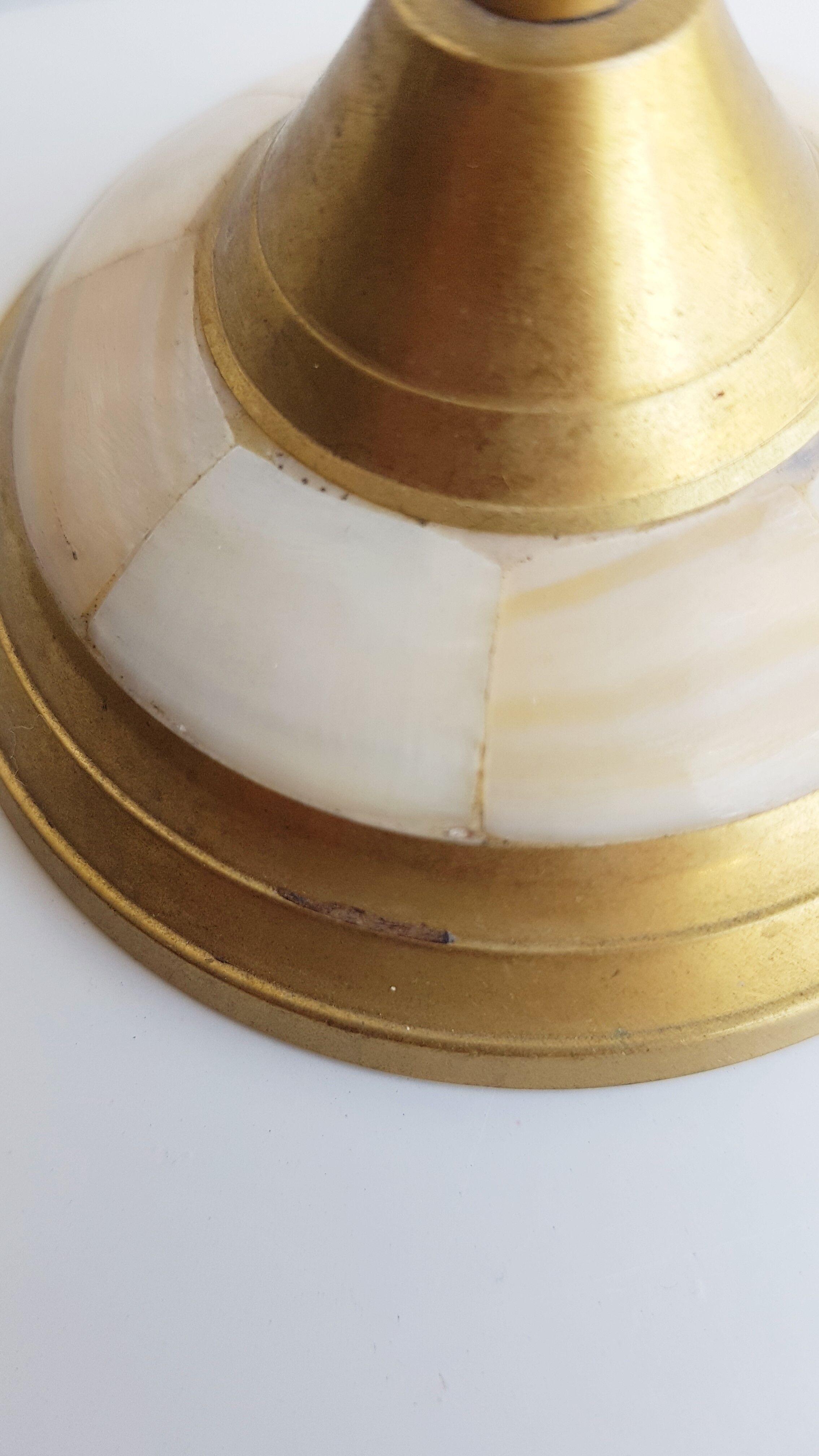 Brass and mother-of-pearl bougeoir