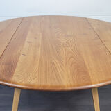 Ercol round drop leaf dining table, 1960s - no.14