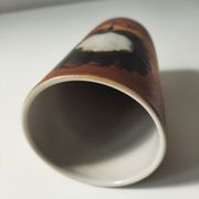 Vintage vase in enamelled stoneware La Colombe. Atelier Madeleine Brault.70s. 1970