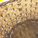 Large braided basket of different types of strands