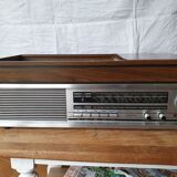 Combined vinyl platinum and vintage radio Grundig