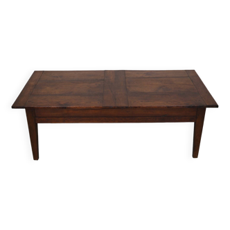 French Early 20th Century Farmhouse Rustic Oak Coffee Table