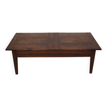 Table basse rustique en chêne français du début du 20e siècle