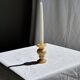 Small vintage candle holder in yellow onyx, H10 D5.5.