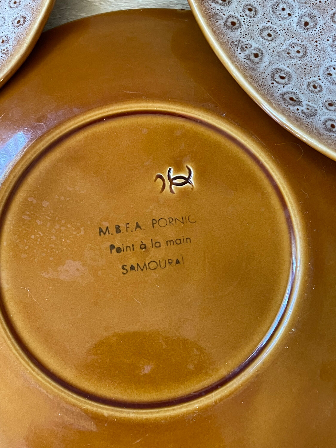 Set of 5 MBFA Pornic 70's dessert plates