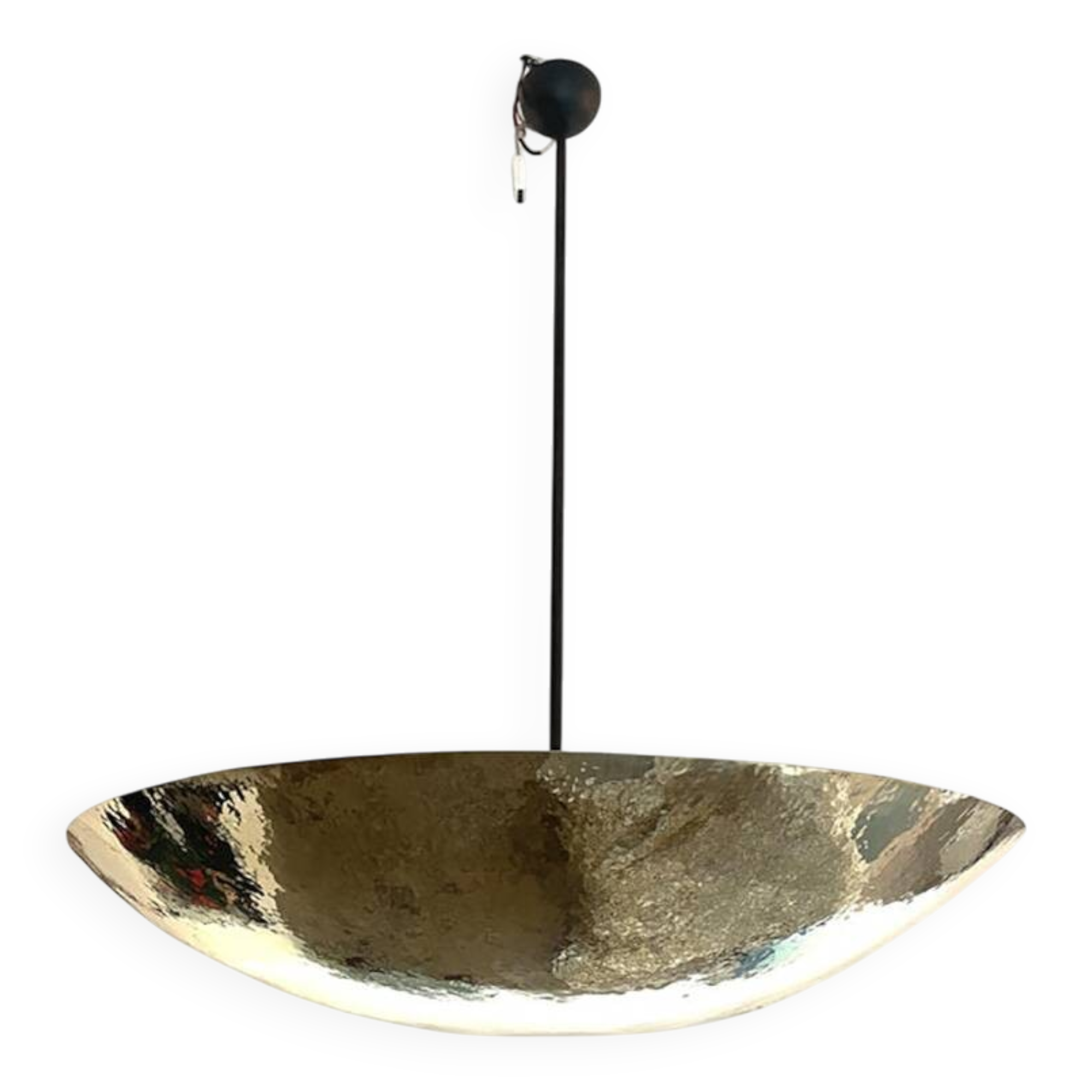 Contemporary Hammered Brass Dome Pendant Light