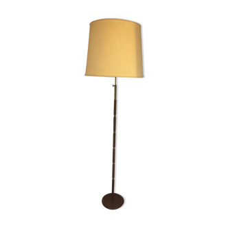 Scandinavian floor lamp in teak and brass, 1960