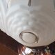 Modernist art deco suspension ceiling lamp in glass and chromed metal