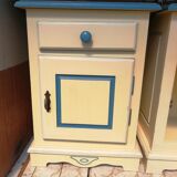 Beige and blue bedside pairs