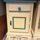 Beige and blue bedside pairs
