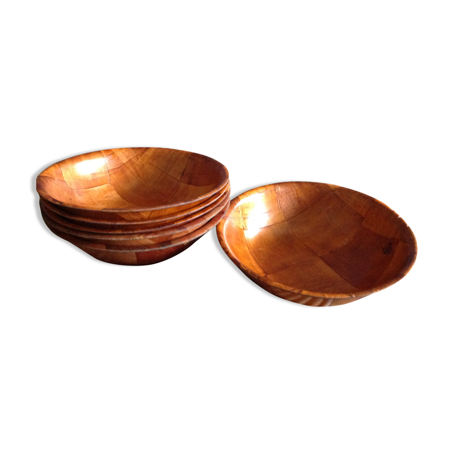 Set of 6 bowls Danish teak