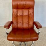 Vintage retro Ekornes Stressless reclining lounge chair & stool 1960s