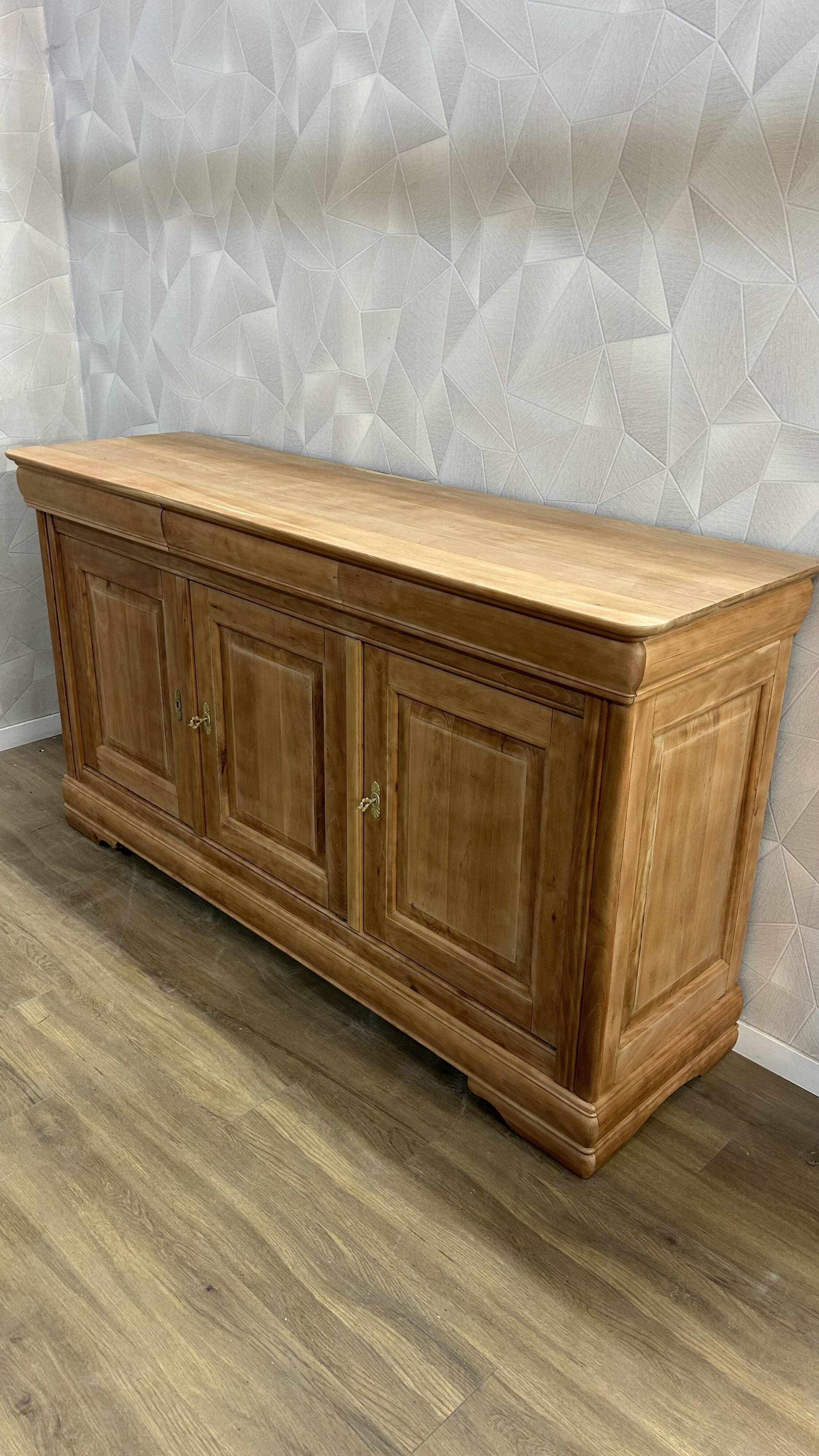 Louis Philippe buffet in solid stripped cherry wood