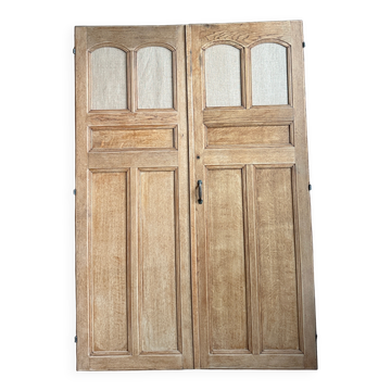 Pair of oak wardrobe doors