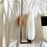 Brass and white glass wall lamps