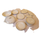 Table service in opaque porcelain with gold leaf.