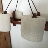 Scandinavian style hanging lamp in perspex and wood